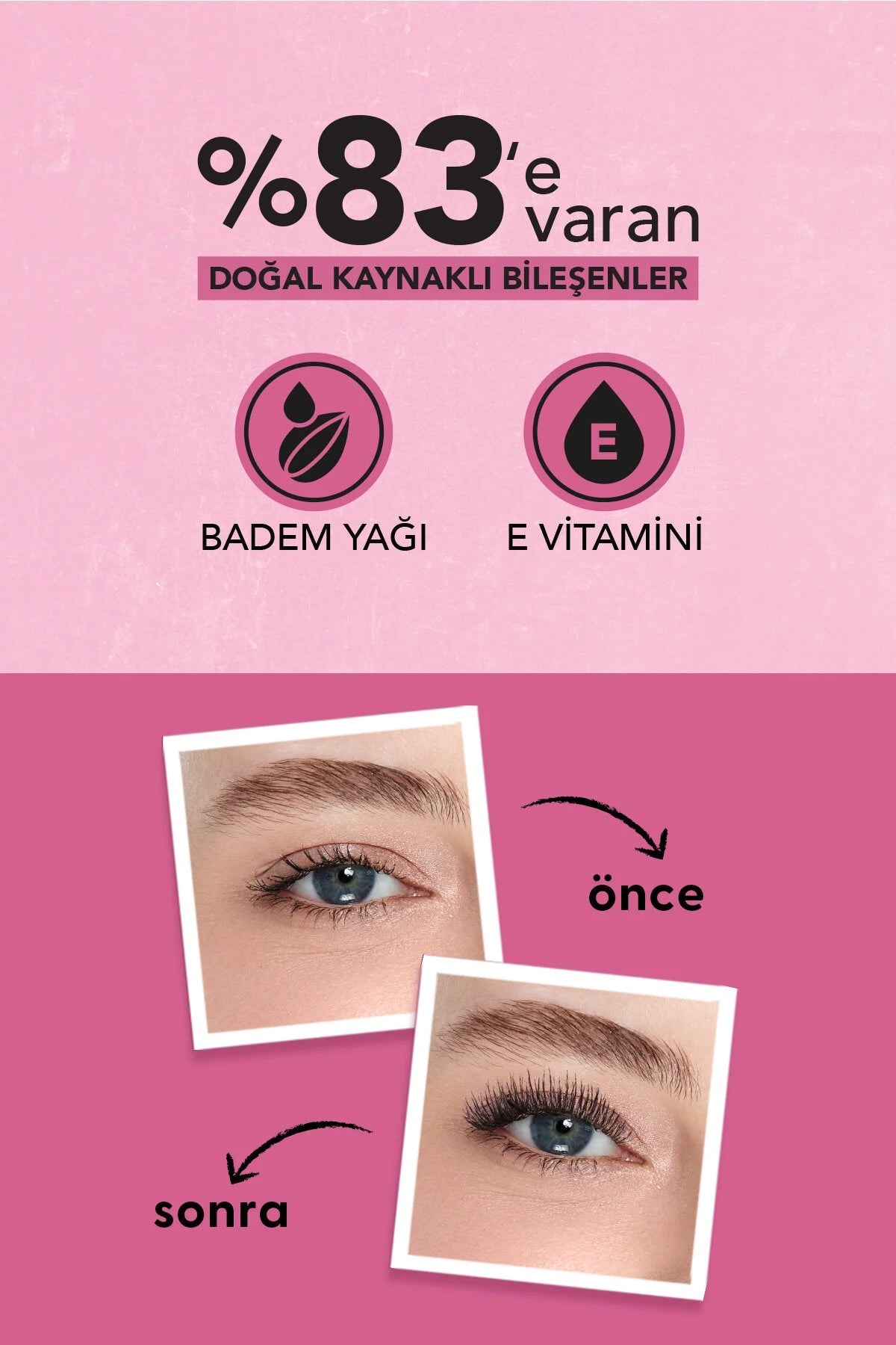 Flormar Doğal Formüllü Kirpik Uzatıcı Maskara (Siyah) - Longer Than Ever Mascara - 001 Black - 8682536067119