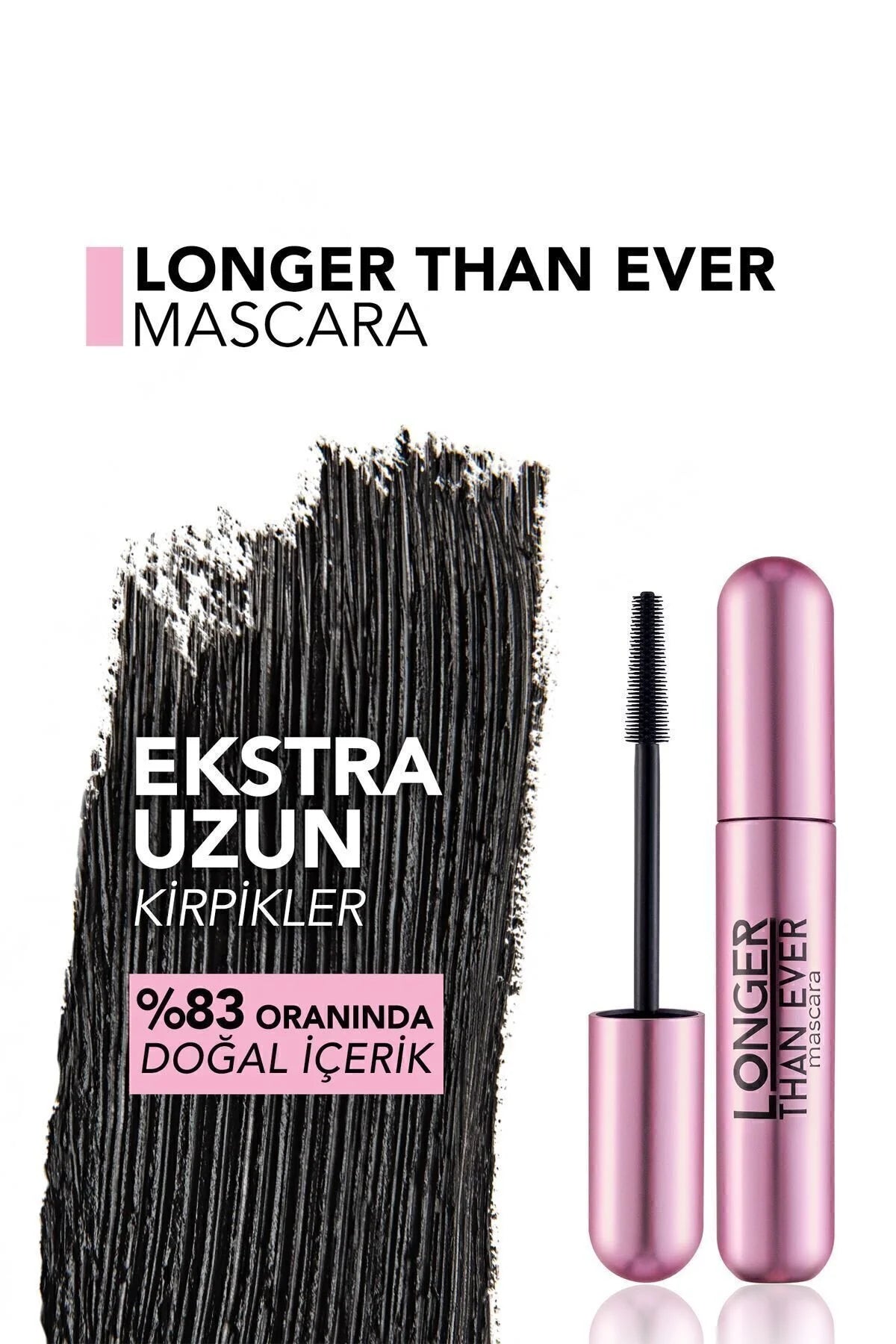 Flormar Doğal Formüllü Kirpik Uzatıcı Maskara (Siyah) - Longer Than Ever Mascara - 001 Black - 8682536067119